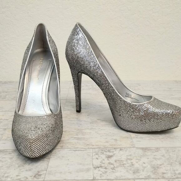BCBG Silver/Candie Glitter Parade Platform Heels - Picture 2 of 8